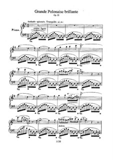 Andante spianato and Grand Brilliant Polonaise, Op.22: For piano (with fingering) by Frédéric Chopin