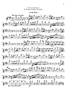 La gazza ladra (The Thieving Magpie): Overture – flutes parts by Gioacchino Rossini