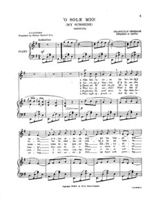 O Sole Mio: For voice and piano (english and italian texts) by Eduardo di Capua
