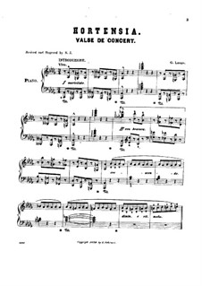 Hortensia. Valce de concert , Op.53: For a single performer by Gustav Lange