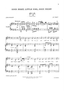 Good Night, Little Girl, Good Night: In A Flat Major by James Cartwright Macy