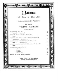 Natoma: Dagger dance, for piano by Victor Herbert