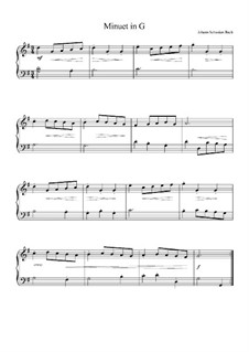 No.4 Minuet in G Major, BWV Anh.114: For keyboard by Johann Sebastian Bach
