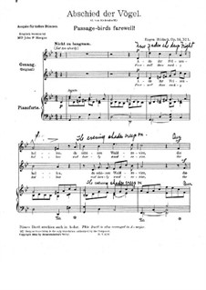 Passage-bird's farewellh, Op.14 No.1: In G Minor by Eugen Hildach