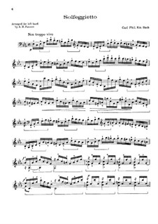 Solfeggietto, H 220 Wq 117:2: For the left hand alone by Carl Philipp Emanuel Bach