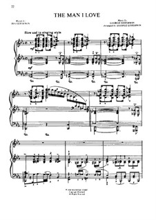 The Man I Love: For piano by George Gershwin
