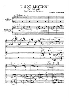 I Got Rhythm. Variations for Two Pianos Four Hands: I Got Rhythm. Variations for Two Pianos Four Hands by George Gershwin