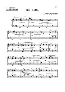 Transcription on 'The Asra' by A. Rubinstein, S.554: Transcription on 'The Asra' by A. Rubinstein by Franz Liszt