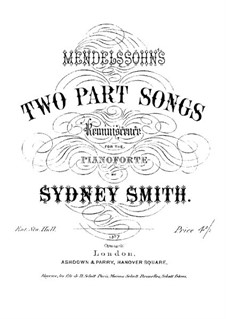 Two Part Songs, Op.141b: Two Part Songs by Felix Mendelssohn-Bartholdy