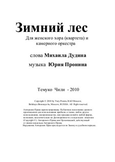 Winter forest. For female choir and chamber orchestra: Winter forest. For female choir and chamber orchestra by Yury Pronin