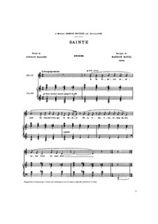 Songs for Voice and Piano: Songs for Voice and Piano by Maurice Ravel