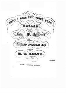 While I Hear Thy Voice Dear: While I Hear Thy Voice Dear by Michael William Balfe