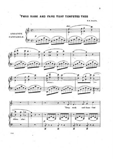 The Rose of Castille: Act III, Twas Rank and Fame That Tempted Thee, for Voice and Piano by Michael William Balfe