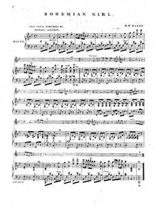 The Bohemian Girl: Selected Themes, for Cornet and Piano by Michael William Balfe