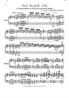 Old Black Joe: For piano by Stephen Collins Foster
