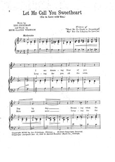 Let Me Call You Sweetheart: Piano-vocal score by Leo Friedman