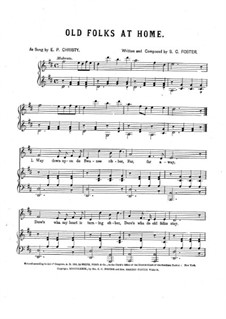 Old Folks at Home: In D Major by Stephen Collins Foster