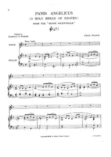 Panis Angelicus (O Lord Most Holy): For voice and organ by César Franck