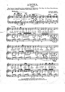 Anona: For voice and piano by Vivian Grey