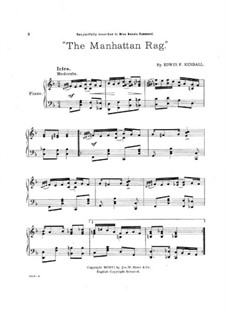 The Manhattan Rag: For piano by Edwin F. Kendall