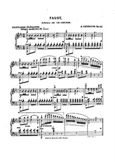 Fantasia on Themes from 'Faust by Gounod, Op.35: For piano by Joseph Leybach