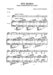 Ave Maria: Piano-vocal score by Jules Massenet