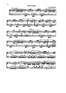 For Elise, for Piano, WoO 59: For a single performer by Ludwig van Beethoven