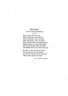 Mortality, for Voice and Piano: Mortality, for Voice and Piano by Gabriel L. Hines