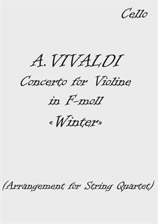 Violin Concerto No.4 in F Minor 'L'inverno', RV 297: Arrangement for string quartet by Antonio Vivaldi