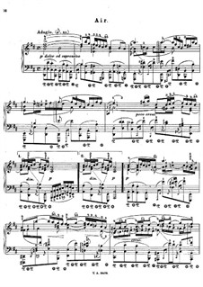 Aria: Version for piano (with fingering) by Johann Sebastian Bach