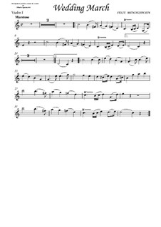 Wedding March: Violin I part by Felix Mendelssohn-Bartholdy