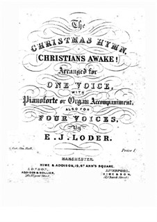Christmas Hymn for Voice and Piano (or Organ): Christmas Hymn for Voice and Piano (or Organ) by Edward James Loder