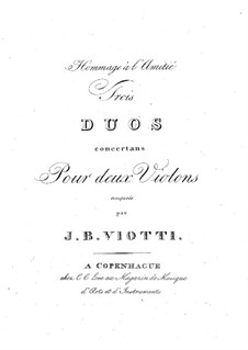 Three Duos for Two Violins, WIV 28-30 Op.9: Parts by Giovanni Battista Viotti