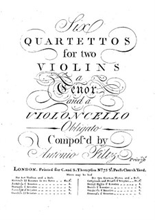Six String Quartets: Six String Quartets by Antonio Filtz