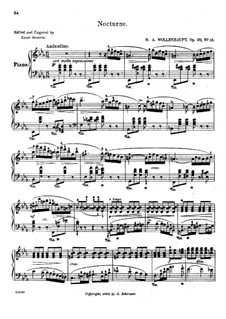 Dix morceaux pour le piano, Op.29 No.2: No.10 Nocturne by Hermann Adolf Wollenhaupt