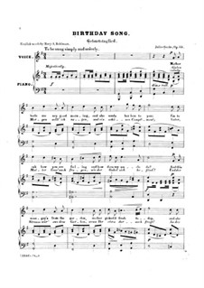 Birthday Song, Op.55: Birthday Song by Julius Sachs
