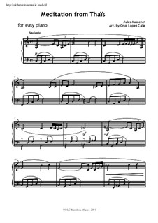 Meditation: For easy piano by Jules Massenet