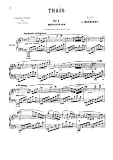 Meditation: For piano by Jules Massenet