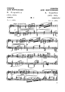 Sonata for Piano No.1, Op.6: For a single performer by Alexander Scriabin