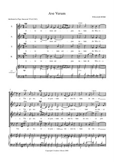 Ave verum corpus: For SATB by William Byrd
