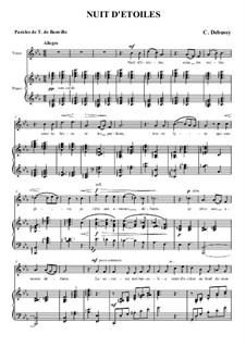 Nuit d'étoiles (Starry Night), L.4: Piano-vocal score (Russian and french texts) by Claude Debussy