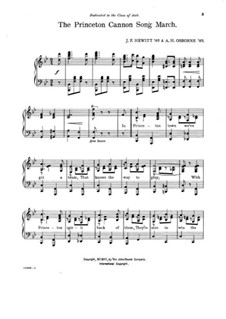 Princeton Cannon. Song March by A.H. Osborn, J.F. Hewitt on MusicaNeo