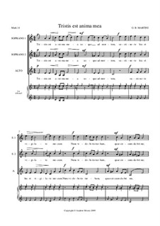Tristis est anima mea: For SSA by Giovanni Battista Martini