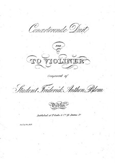 Concert Duo for Two Violins: Concert Duo for Two Violins by John Blow