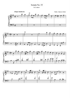 Sonata No.52 in E Minor by A. Soler sheet music on MusicaNeo
