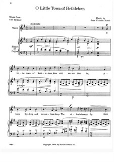 O Little Town of Bethlehem: In G Major by John Prindle Scott