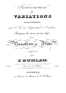 Introduction and Concert Variations for Flute and Piano, Op.99: Introduction and Concert Variations for Flute and Piano by Friedrich Kuhlau