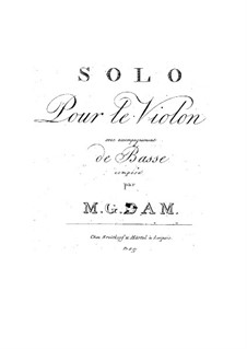 Solo for Violin and Double Bass Accompaniment: Solo for Violin and Double Bass Accompaniment by M.G. Dam