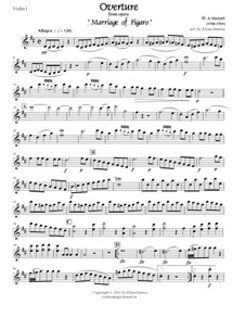 Overture: For strings – parts by Wolfgang Amadeus Mozart