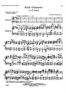 Complete Concerto: Version for two pianos four hands by Frédéric Chopin